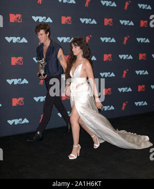 2019 MTV Video Music Awards à Prudential Center - Salle de presse : Shawn Mendes, Camila Cabello où : Newark, New Jersey, United States Quand : 26 août 2019 Crédit : Ivan Nikolov/WENN.com Banque D'Images