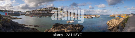Vue panoramique sur le port de Mevagissey, Cornwall, Angleterre Banque D'Images