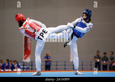 Makuhari Messe, Chiba, Japon. 27 Sep, 2019. Kiyoko Nagano (Japon), Septembre 27, 2019 - READY STEADY : Taekwondo Taekwondo - TOKYO Women's Gyeorugi -49kg au Makuhari Messe, Chiba, Japon. Credit : Naoki Morita/AFLO SPORT/Alamy Live News Banque D'Images