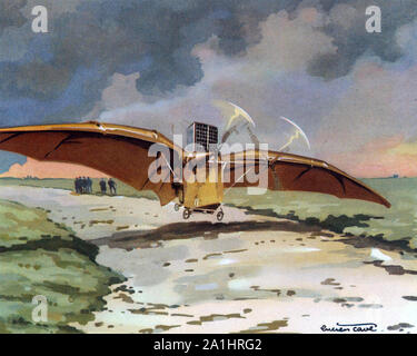 CLÉMENT ADER (1841-1925), inventeur français. 1897 Une illustration de son avion III. Banque D'Images
