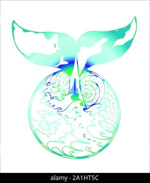 Illustration couleur d'un crâne de taureau. Tête de vache décoration Illustration de Vecteur