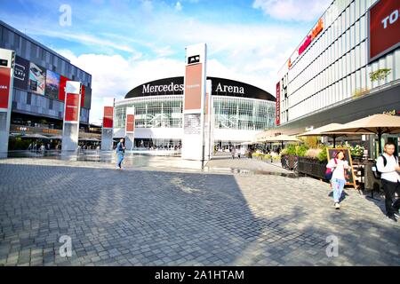 Berlin, Allemagne. Vendredi, 27 Septembre, 2019 : Le point de vue de l'avant Mercedes Benz Arena. Banque D'Images