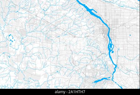Détaillée riche région carte des vecteurs Beaverton, Oregon, USA. Modèle de carte pour la décoration. Illustration de Vecteur