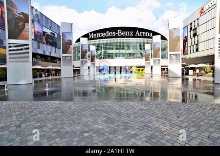 Berlin, Allemagne. Vendredi, 27 Septembre, 2019 : Le point de vue de l'avant Mercedes Benz Arena. Banque D'Images