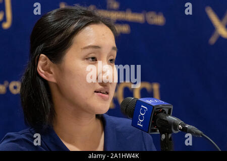 Tokyo, Japon. 27 Sep, 2019. Si Ryong æ enseignant de maternelle coréenne prend la parole lors d'une conférence de presse au Club des correspondants étrangers du Japon. Credit : Rodrigo Reyes Marin/AFLO/Alamy Live News Banque D'Images