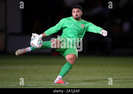 Newport County gardien Nick Townsend durant la Coupe du buffle Deuxième tour à Rodney Parade, Newport. Banque D'Images