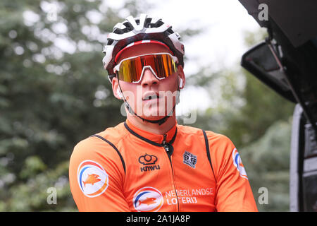 Harrogate, Royaume-Uni. 27 Sep, 2019. HARROGATE, 27-09-2019, randonnée à vélo, wk wielrennen, worldchampionships, Mathieu van der Poel avant le début de sa formation : crédit Photos Pro/Alamy Live News Banque D'Images