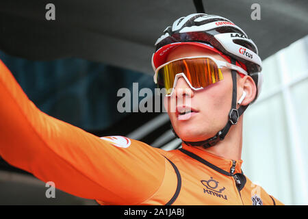 Harrogate, Royaume-Uni. 27 Sep, 2019. HARROGATE, 27-09-2019, randonnée à vélo, wk wielrennen, worldchampionships, Mathieu van der Poel avant le début de sa formation : crédit Photos Pro/Alamy Live News Banque D'Images