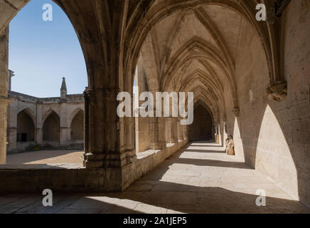 Au cloître de la cathédrale Saint-Nazaire de Béziers et Saint Celse. Cloîtres pacifique pour la contemplation et la méditation. Banque D'Images