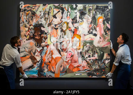 Londres, Royaume-Uni. 27 Sep 2019. L'année de la chasse, 2012, par Cecily Brown, est €1-1.5m - un aperçu de Sotheby's Frieze Art Contemporain semaine de vente aux enchères. Crédit : Guy Bell/Alamy Live News Banque D'Images