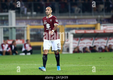 Torino, Italie. 26 septembre 2019.. Serie A italienne . Torino Fc vs AC Milan. Simone Zaza de Torino FC. Banque D'Images