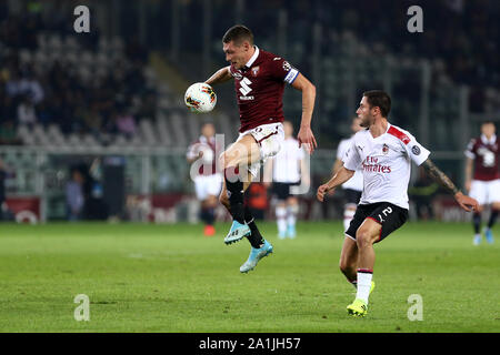 Torino, Italie. 26 septembre 2019.. Serie A italienne . Torino Fc vs AC Milan. Andrea Belotti de Torino FC. Banque D'Images