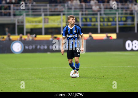 Milano, Italie. 25 septembre 2019. Italien de série A. Internazionale FC vs SS Lazio. Nicolo Barella du FC Internazionale. Banque D'Images