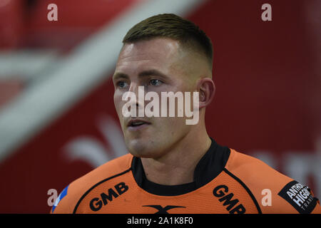 26 SEPTEMBRE 2019 , Stade AJ Bell, Salford, Angleterre ; Betfred Super League Rugby, de l'éliminateur de ronde 2, Salford Red Devils vs Castleford Tigers ; Greg Eden (5) de Castleford Tigers avant le Crédit : Richard Long/News Images Banque D'Images