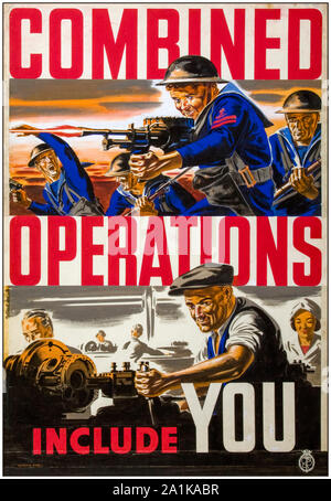 British, WW2, l'industrie, les opérations combinées, : vous, la productivité affiche, 1939-1946 Banque D'Images