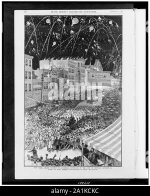 New York. Ovation à grand Gouverneur Cleveland dans la ville de Buffalo, 2d octobre. Scène sur la rue Main à partir de croquis / par C. Upham. Banque D'Images