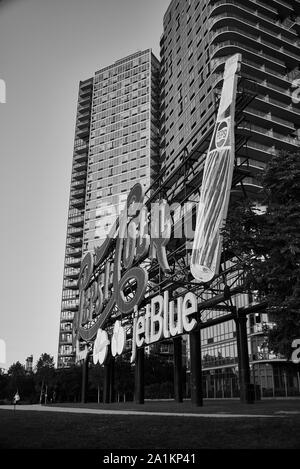 Pepsi Cola / Jet Blue signe à Long Island City Banque D'Images