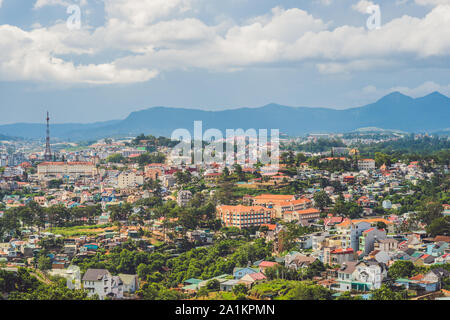 Vue sur la ville de Dalat, Vietnam.Concept de voyage à travers l'Asie Banque D'Images