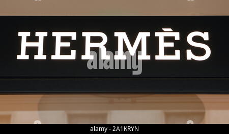 Le 26 septembre 2019, Londres, Royaume-Uni : Hermes store dans la Mode et bijoux de luxe shopping sur New Bond Street à Londres. (Crédit Image : © Keith Mayhew/SOPA des images à l'aide de Zuma sur le fil) Banque D'Images