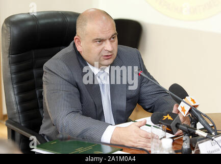 Kiev, Ukraine. 19e Mars, 2012. Photo : 19/3/2012 homme d'affaires ukrainien.et fondateur de l'Burisma Zlochevsky Mikola Holdings Company, au cours d'une conférence de presse. Le soir du 24 septembre 2019, le président de la Chambre de la Californie, Nancy Pelosi a annoncé que six comités de la Chambre des représentants devrait entreprendre une accusation formelle contre le président d'enquête Trump. L'enquête de destitution a été ouverte à la suite d'une plainte sur la dénonciation des relations prétendument nous Président Donald J. Trump avec l'Ukraine. Le rapport de dénonciation a prétendu que le Président Trump Banque D'Images