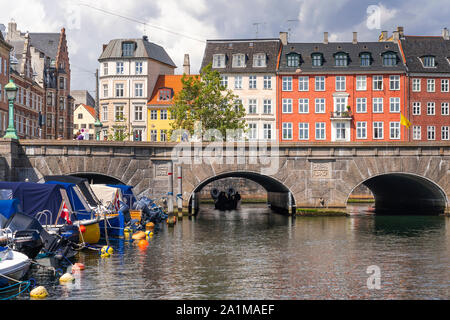 L'architecture du bâtiment comme vu sur les canaux de Copenhague, Danemark. Banque D'Images