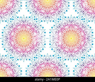 Beau motif floral. Mandala ethniques l'ornement. Seamless Vector background pattern Illustration de Vecteur