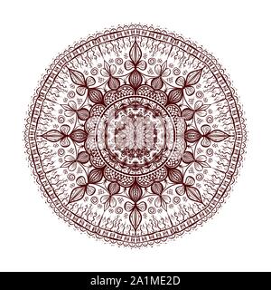 Aperçu de la page de coloriage Mandala. La thérapie anti-stress modèle vectoriel Illustration de Vecteur