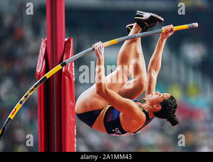 Doha, Qatar. 27 Sep, 2019. Robeilys Peinado du Venezuela au cours de la 17e Championnats du monde d'athlétisme IAAF entre match et jour 1 au Khalifa Stadium de Doha, au Qatar. Ulrik Pedersen/CSM/Alamy Live News Banque D'Images