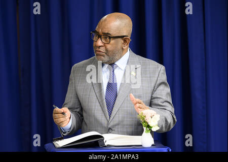 New York, NY, USA. 27 Sep, 2019. 27 septembre 2019 - New York, NY, United States : Azali Assoumani, Président des Comores, à l'Organisation des Nations Unies. Crédit : Michael Brochstein/ZUMA/Alamy Fil Live News Banque D'Images