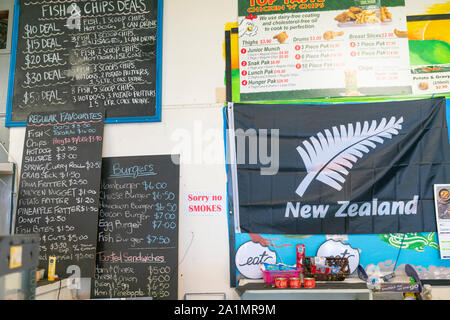 Rotorua Nouvelle Zélande - 20 septembre, 2019 ; mur arrière de l'emporter à l'ancienne typique en mixte counrty en Nouvelle-Zélande. Banque D'Images