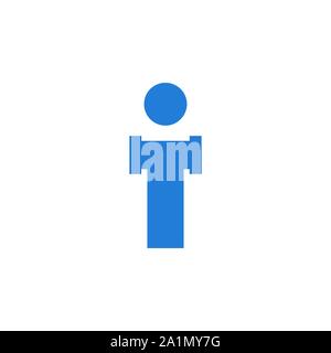 Lettre I logo moderne isolé sur fond blanc Illustration de Vecteur