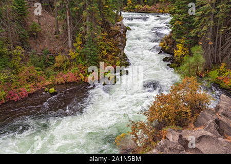 De l'Oregon, rivière Deschutes Benham, chutes, rapides Banque D'Images