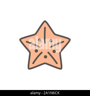 Les créatures de mer, vecteur de télévision sur l'icône de la ligne de couleur. Illustration de Vecteur