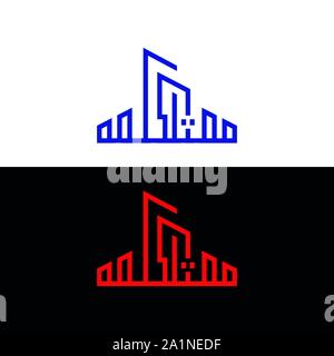 Modèle de conception de logo de l'immobilier. L'identité de marque de l'entreprise. L'icône de la ligne, le logo - Vector Illustration de Vecteur
