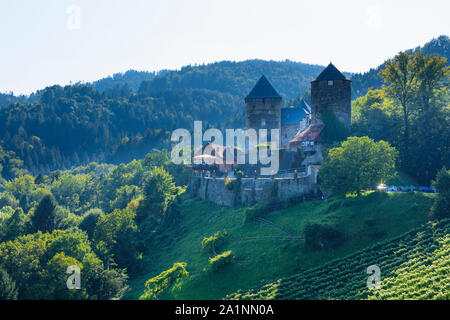 Deutschlandsberg : Deutschlandsberg Château, vignoble, en Autriche, Styrie, Carinthie, Süd-Steiermark Banque D'Images