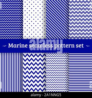 Motif de la mer ensemble vectoriel continu Illustration de Vecteur