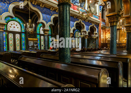 Synagogue de Prague, l'intérieur de la Synagogue du Jubilé est connue sous le nom de Jérusalem Synagogue Prague Praha République Tchèque Banque D'Images