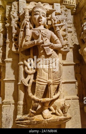 Jaisalmer, Inde - 16 Février 2019 : Bada Bagh cénotaphes ancien complexe dans Jaisalmer. Rajasthan Banque D'Images