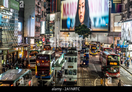 L'heure de pointe dans Causeway Bay, Hong Kong, Chine. Banque D'Images