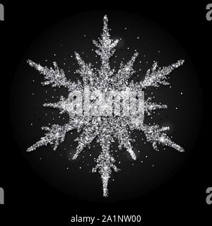 Snowflake background vector sur fond noir Illustration de Vecteur