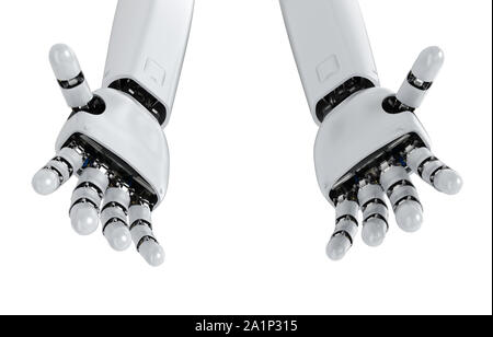 Le rendu 3D main robotique ou cyborg part Banque D'Images