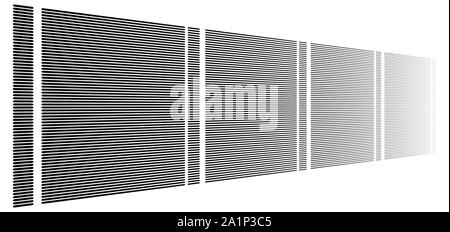 Segmentation 3d, les lignes en tirets motif géométrique. Vanish, diminuer en perspective. Rayures irrégulières Illustration de Vecteur
