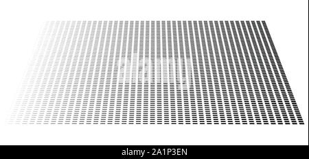 Segmentation 3d, les lignes en tirets motif géométrique. Vanish, diminuer en perspective. Rayures irrégulières Illustration de Vecteur