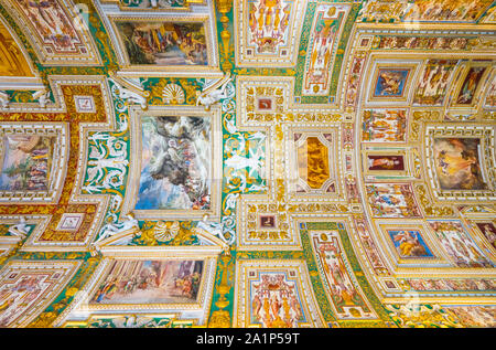 Galerie des Cartes géographiques, les Musées du Vatican, Vatican, Rome, Italie, Europe Banque D'Images