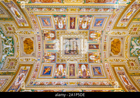 Galerie des Cartes géographiques, les Musées du Vatican, Vatican, Rome, Italie, Europe Banque D'Images