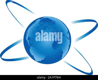 Planète, terre, terre, ball world globe, logo, icône Illustration de Vecteur