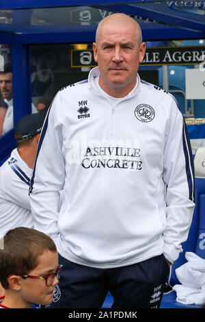 Londres, Royaume-Uni. 28 Sep, 2019. Londres, Royaume-Uni. 28 Sep, 2019. Gestionnaire de Queens Park Rangers Mark Warburton avant le match de championnat entre Sky Bet Queens Park Rangers et West Bromwich Albion à Kiyan Prince Foundation Stadium, Londres, le samedi 28 septembre 2019. (Crédit : John Cripps | MI News) usage éditorial uniquement, licence requise pour un usage commercial. Crédit : MI News & Sport /Alamy Live News Banque D'Images