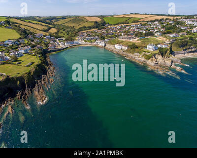 Vue aérienne de Portholland Cornwall Banque D'Images