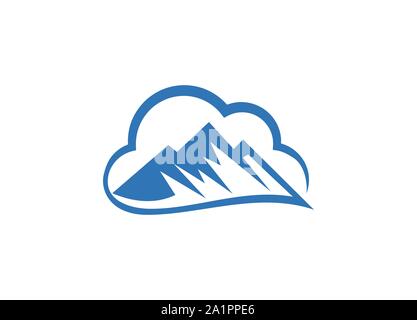 Vector mountain et aventures en plein air, logo Logo Montagne Modèle. Paysage minimaliste Hills / Mountain Peaks logo Vector design, Illustration de Vecteur