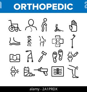 Les éléments de la cueillette d'Orthopédie Vector Icons Set Illustration de Vecteur